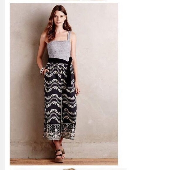 Anthropologie Maple Lane Belted Culotte Jumpsuit - Picture 2 of 16